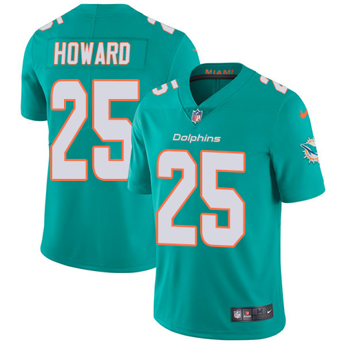 Nike Miami Dolphins #25 Xavien Howard Aqua Green Team Color Youth Stitched NFL Vapor Untouchable Limited Jersey->youth nfl jersey->Youth Jersey